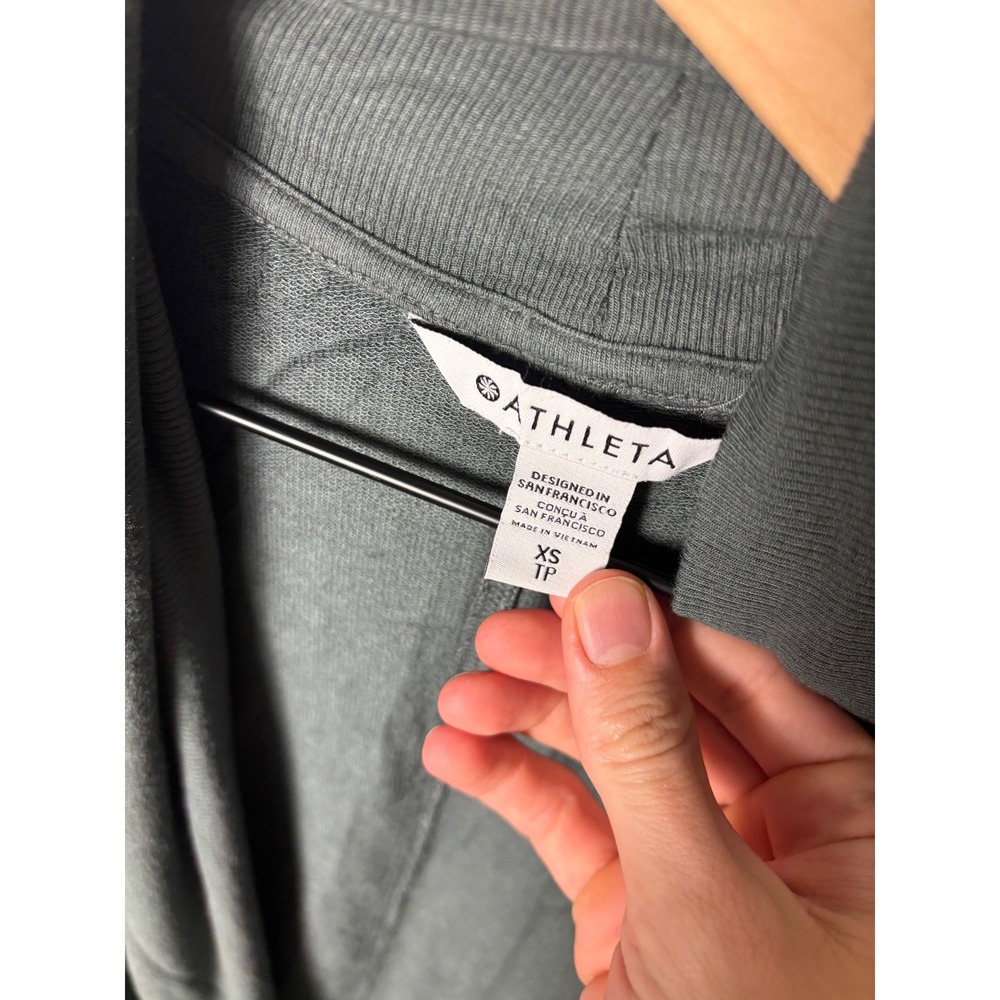 Athleta Pranayama Restore Rib Wrap Cardigan Sage Green XS 882498 - Picture 2 of 4